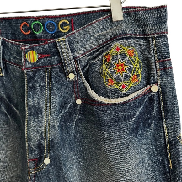 COOGI Vintage Y2K Jeans Embroidered Rainbow Urban Hip Hop Spellout 32x34 - Picture 4 of 16
